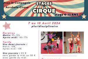photo stage de cirque du 7 au 10 avril 2026 avec acrobate circus