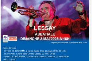photo Jean-Claude Borelly et sa Trompette d'Or à l'Abbatiale de Lessay