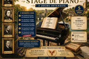 Été en Charente, stage de piano, 3 jours intensifs