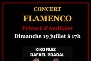 Concert flamenco Prieuré d'Ambialet - 19 juillet 2026 à 17h - Kiko Ruiz et Rafaël Pradal