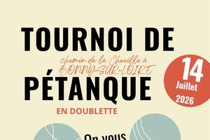 photo TOURNOI DE PETANQUE AMICAL ET GRATUIT, en doublette à BONNY SUR LOIRE (45) le 14 Juillet 2026