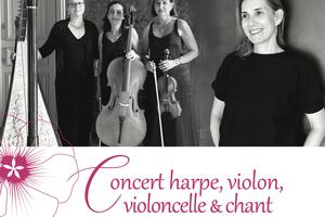 photo Concert harpe violon violoncelle et chanteuse