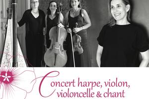 photo Concert harpe violon violoncelle et chanteuse