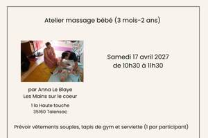 Atelier massage bébé 3 mois à 2 ans