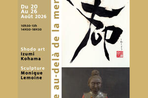 photo Expo Duo “Voyage au- delà de la mer”Calligraphie japonaise Sumi-é Sculpture