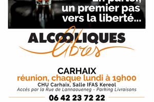 Réunion chaque lundi à 19h00 Carhaix Plouguer– Alcooliques Libres