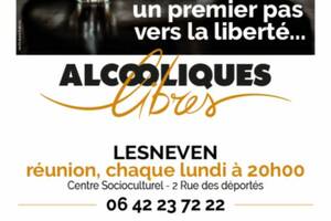 Réunion chaque Lundi Centre socioculturel – Alcooliques Libres