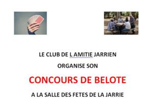 CONCOURS DE BELOTE - CLUB DE L'AMITIE JARRIEN