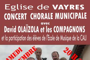 CONCERT CHORALE MUNICIPALE de VAYRES