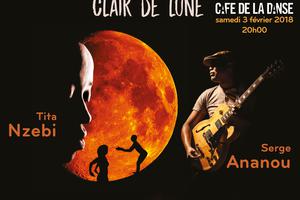 photo Spectacle 'CLAIR DE LUNE' 3/02/2018 au Café de la Danse, avec Tita Nzebi, Alphonse Tierou, Serge Ananou