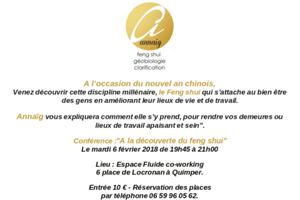 Conférence : « A la découverte du feng shui » Le mardi 6 février 2018 de 19h45 à 21h00