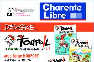 photo Toupoil, la BD-Nature jeunesse, en dédicace au Festival de la BD d'Angoulême