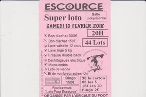 SUPER LOTO DE L AMICALE FOOT D ESCOURCE