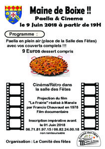 Soirée paella et projection de film