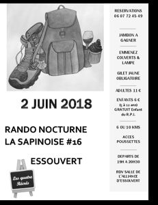 16 ème Randonnée Pedestre La Sapinoise semi-nocturne