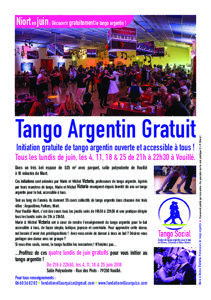 initiation tango argentin gratuit en juin près de Niort