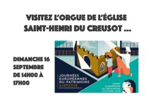 JOURNÉES DU PATRIMOINE : A la découverte de l’orgue Saint-Henri