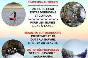 INSCRIPTIONS Séjours nautiques ados avril 2019
