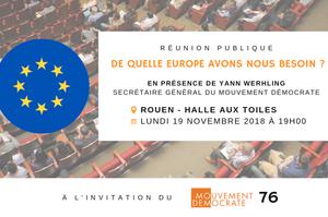 Conférence «De quelle Europe avons nous besoin ?» autour de Yann WERHLING, Secrétaire Général du Mouvement Démocrate