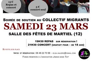 Soirée de soutien pour Le collectif migrants de Villefranche de rouergue