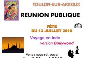 Réunion publique Fête du 13 juillet 2019 - Thème BOLLYWOOD