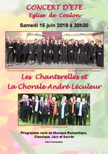 photo CONCERT du 15 JUIN à COULON : Les Chanterelles et Chorale André LECULEUR
