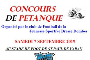 Concours de pétanque Jeunesse Sportive Bresse Dombes