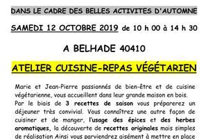 ATELIER CUISINE REPAS VÉGÉTARIEN