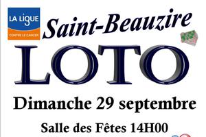 LOTO AU PROFIT DU CANCER A SAINT-BEAUZIRE 63 LE 29 SEPTEMBRE