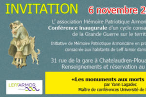 photo Mémoire Patriotique Armoricaine présente un ensemble de Conférences sur l'après 14/18 à Châtelaudren