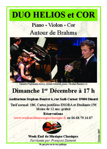 photo Concert Duo violon/piano et Trio violon/piano/et Cor