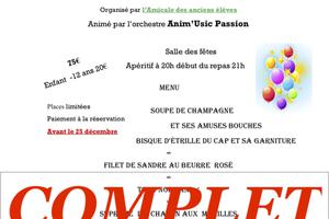 REPAS DANSANT REVEILLON DE LA SSYLVESTRE 2019/2020