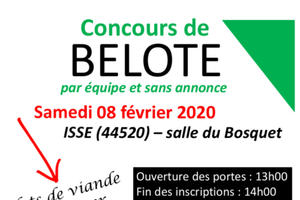 photo Concours Belote par équipe sans annonce, samedi 08/02 à Issé