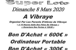 Super loto le 8 mars 2020 à 14h - Salle des fêtes de Vibraye