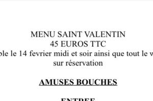 photo Menu de saint Valentin