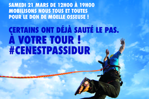 Don de moelle osseuse : venez sauter le pas samedi 21 mars !