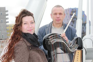 photo Duo LAZULI -Flûte et Harpe celtique-