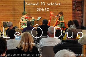 photo Concert Duo Harpe/Chant-Violon