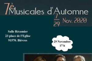 7ème  Musicales d’Automne 7-29 Novembre 2020