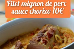 photo Week-end Filet mignon de porc sauce chorizo à emporter