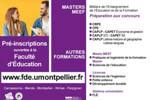 photo Préinscriptions Master MEEF Économie et gestion des organisations - Faculté d'Éducation