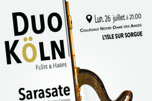 Duo Köln - Flûte & Harpe - Lundi 26 Juillet à l'Isle-sur-la-Sorgue