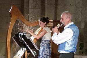 photo Concert Duo Lazuli - Flûte et Harpe- Yves Brisson et Emilie Chevillard