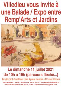 photo Balade/ Expo entre remp'ARTS et jardins : VILLEDIEU le 11 juillet  de 10 h à 19 h