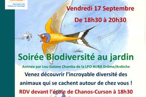 SOIREE BIODIVERSITE AU JARDIN