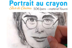 photo stage découverte dessin portrait star de cinéma