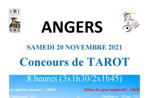Concours Tarot Angers - Salle du Doyenné - Début des jeux 13h30
