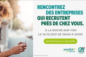 JOB DATING POUR L'EMPLOI DES JEUNES, LE 14 DÉCEMBRE À LA ROCHE-SUR-YON