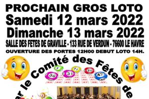 Gros loto au Havre le samedi 12 et dimanche 13 mars 2022
