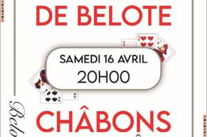 Concours de belote le 16/04/2022 à Châbons (38)